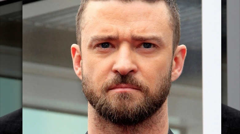 Justin Timberlake looking stern