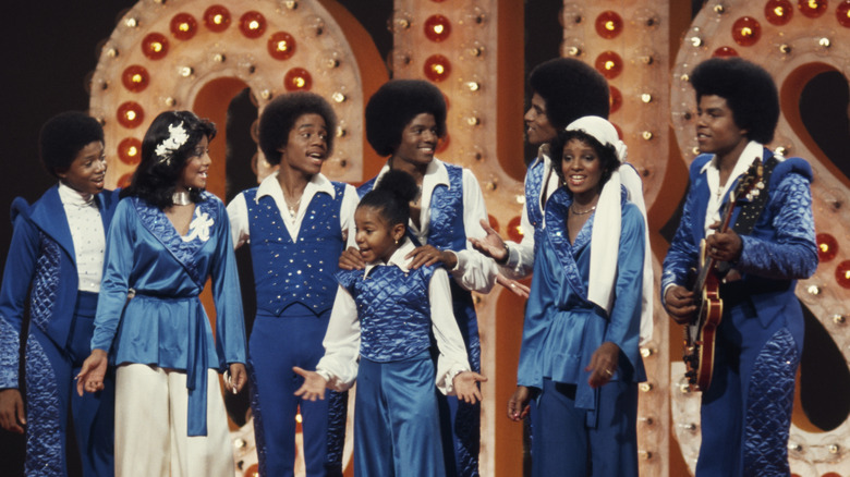 Young Janet Jackson and family, on stage