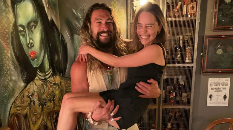 Emilia Clarke and Jason Momoa GOT reunion