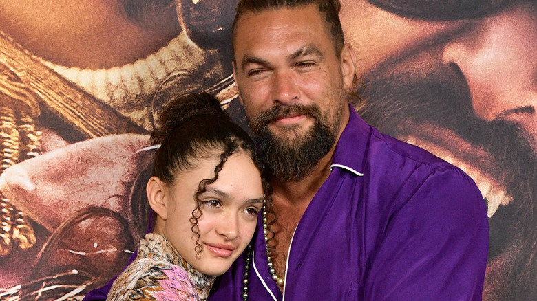 Jason Momoa, posing with his daughter Lola