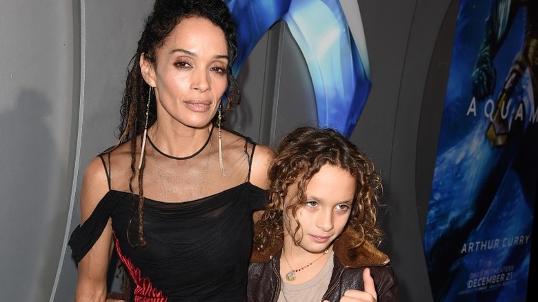 Lisa Bonet and her son, Wolfie, posing