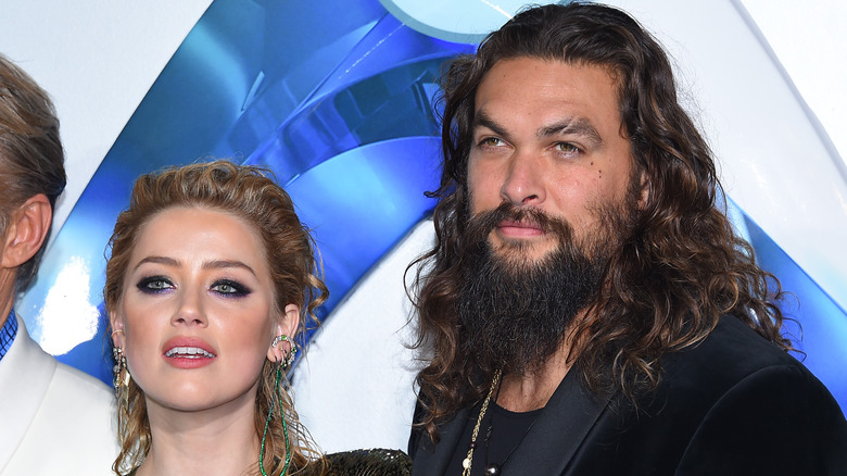 Jason Momoa and Amber Heard on the red carpet