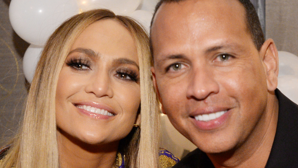 Jennifer Lopez smiling Alex Rodriguez