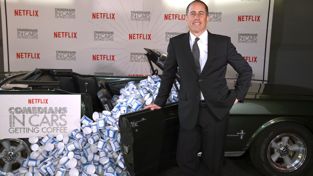 Jerry Seinfeld posing for promo event