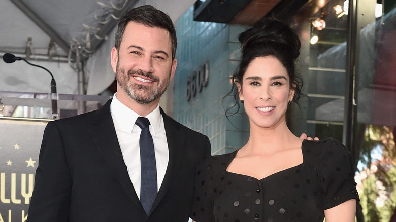 Jimmy Kimmel and Sarah Silverman smiling