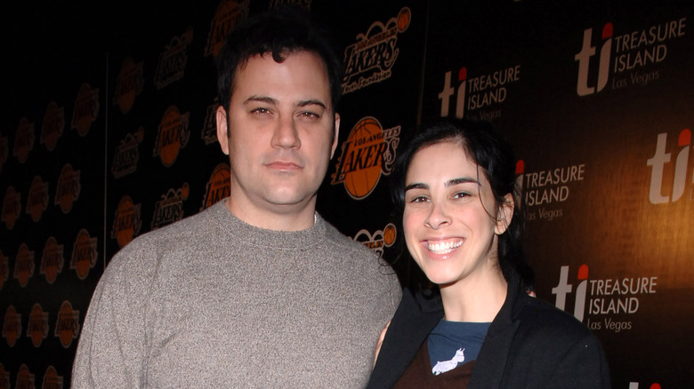 Jimmy Kimmel and Sarah Silverman smiling