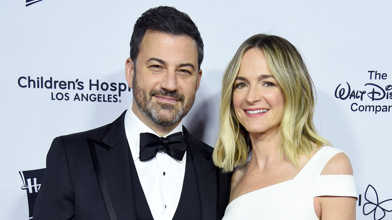 Jimmy Kimmel and Molly McNearney smiling