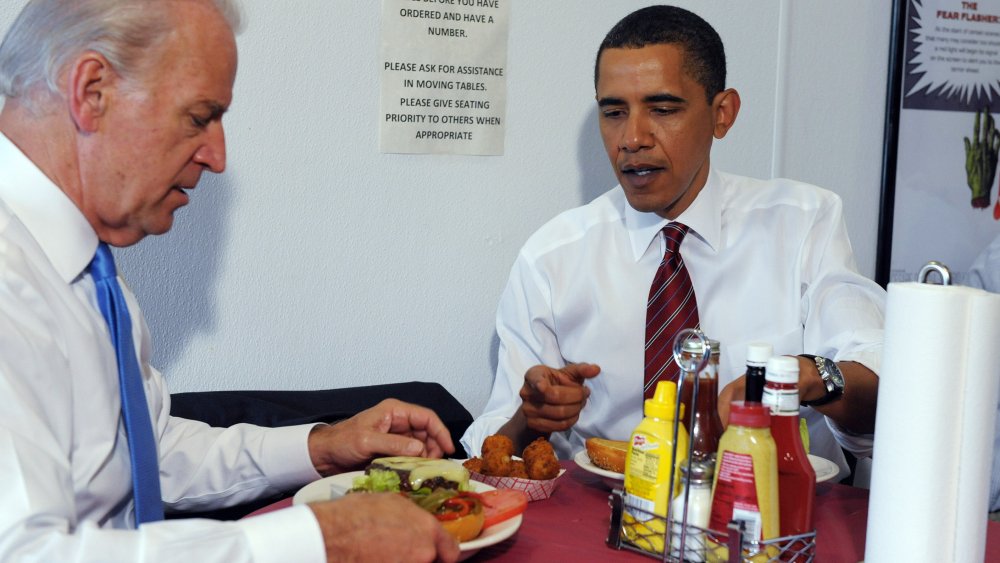 Joe Biden and Barack Obama having lunch