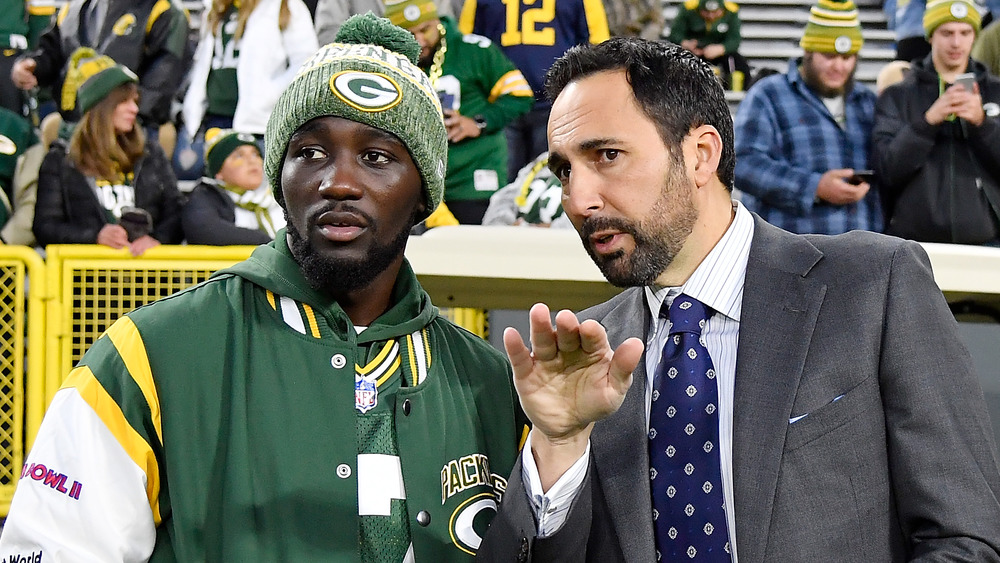 Joe Tessitore with an athlete