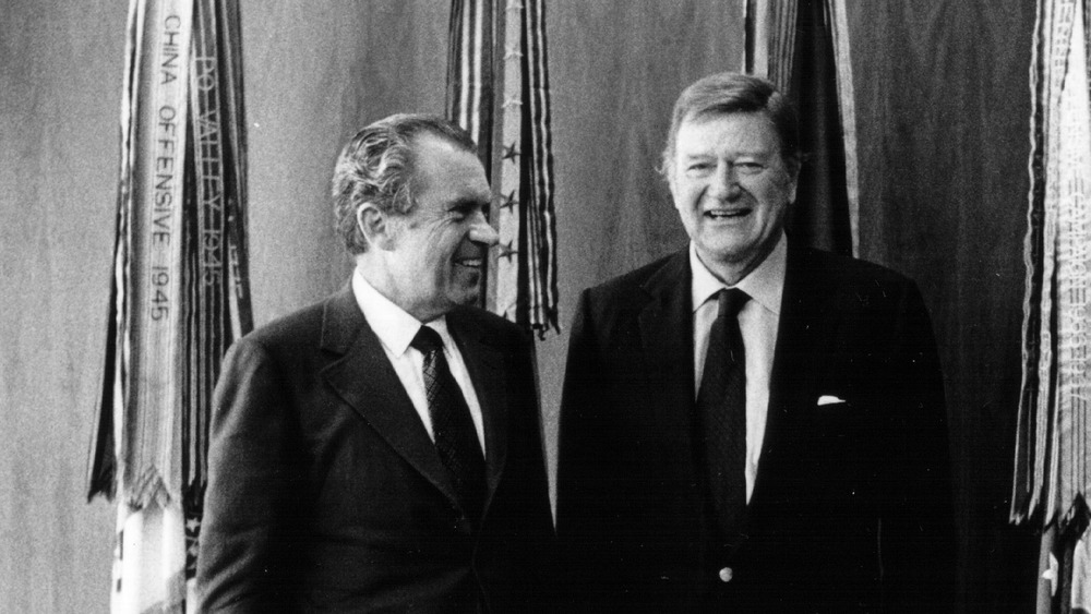 John Wayne poses with Richard Nixon