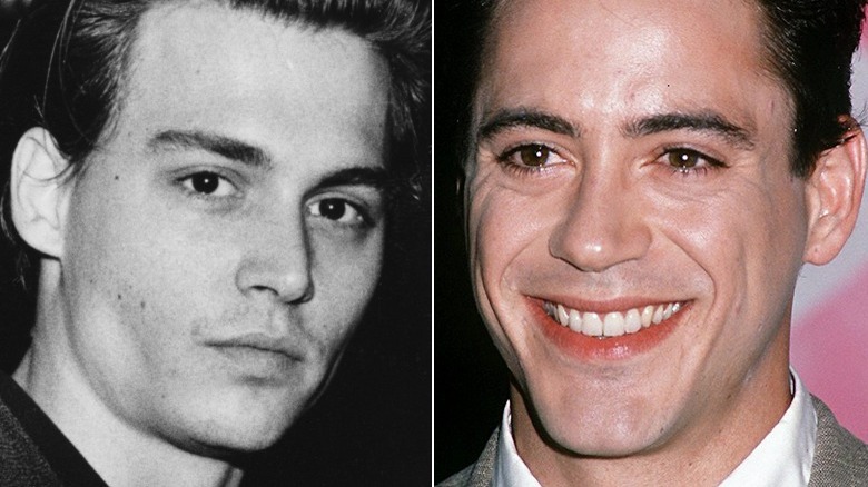 old photo of Johnny Depp/Robert Downey Jr.