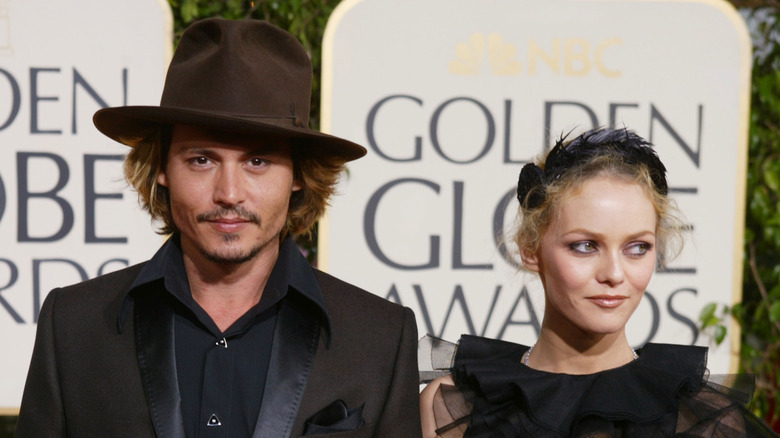 Johnny Depp and Vanessa Paradis at an event 