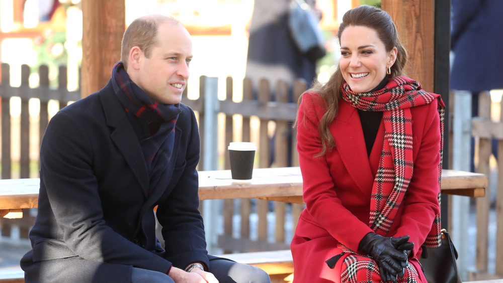 Prince William and Kate Middleton bundled up outside