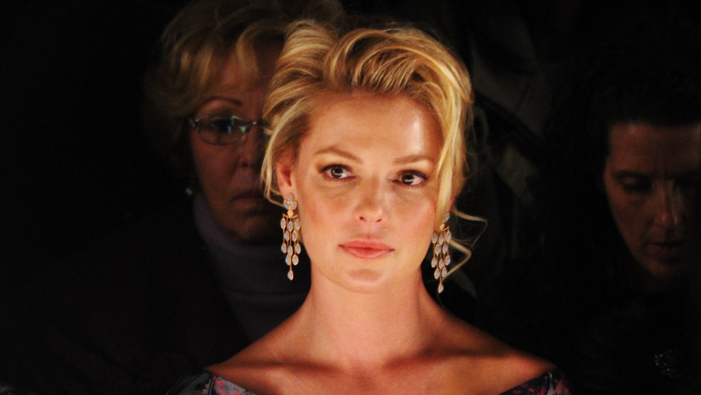 Katherine Heigl with a serious expression