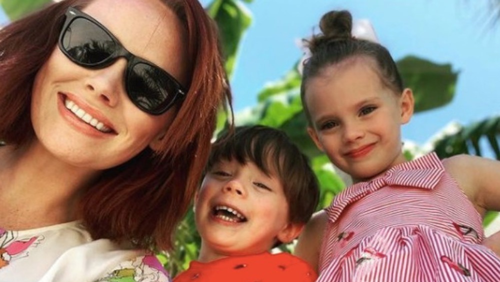 Kathryn Dennis taking a selfie with her kids