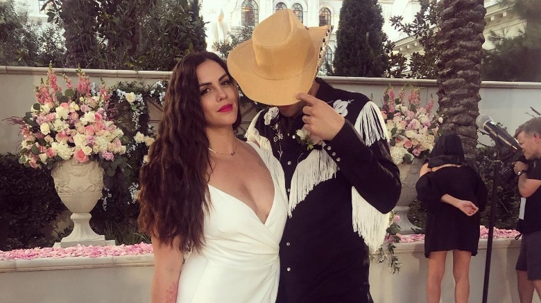 Katie Maloney and Tom Schwartz posing at their second wedding