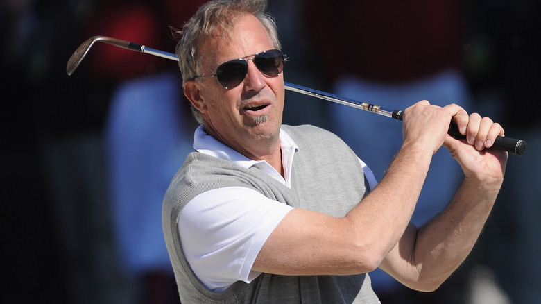 Kevin Costner on a golf course