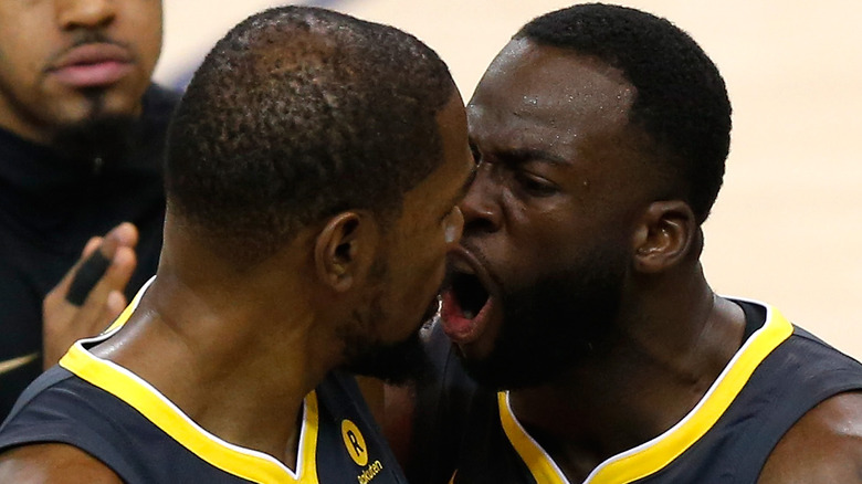 Draymond Green yelling at Kevin Durant 