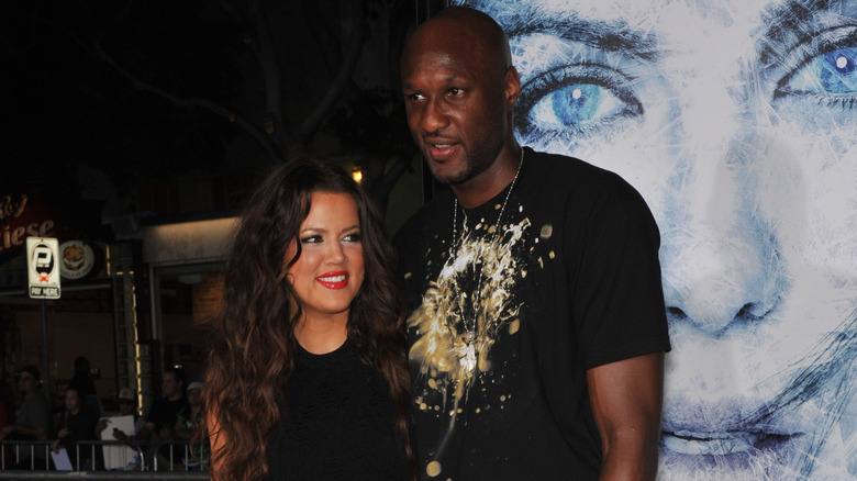 Khloe Kardashian and Lamar Odom posing together