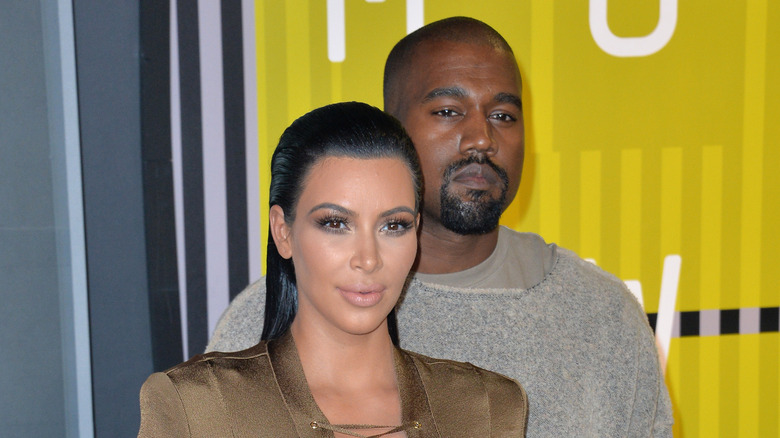 Kim Kardashian and Kanye West on the red carpet