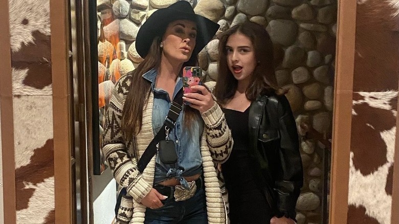 Kyle Richards, taking a selfie, with Portia Umansky 