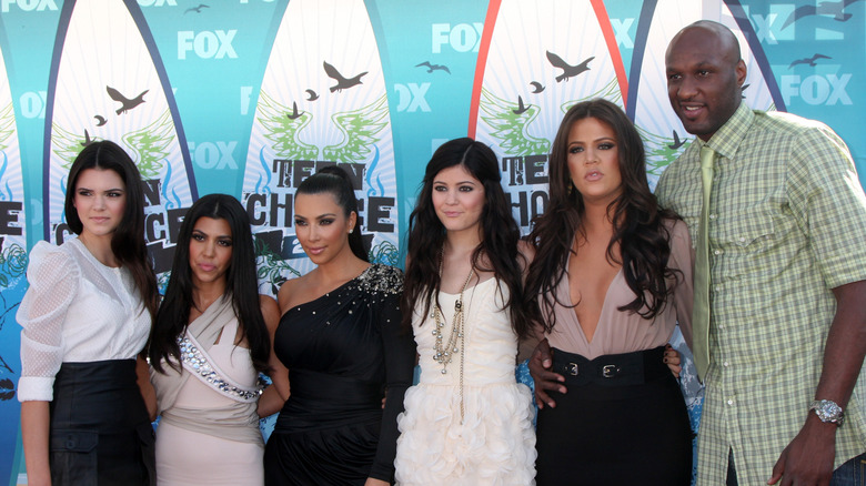 Kendall Jenner, Kourtney Kardashian, Kim Kardashian, Kylie Jenner, Khloe Kardashian, and Lamar Odom