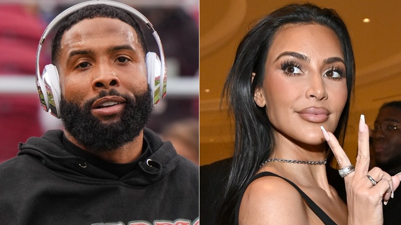 Odell Beckham Jr.; Kim Kardashian split image