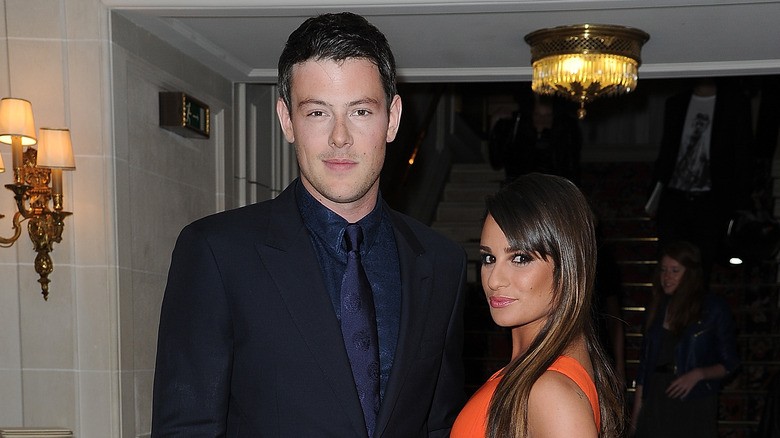 Cory Monteith and Lea Michele posing together