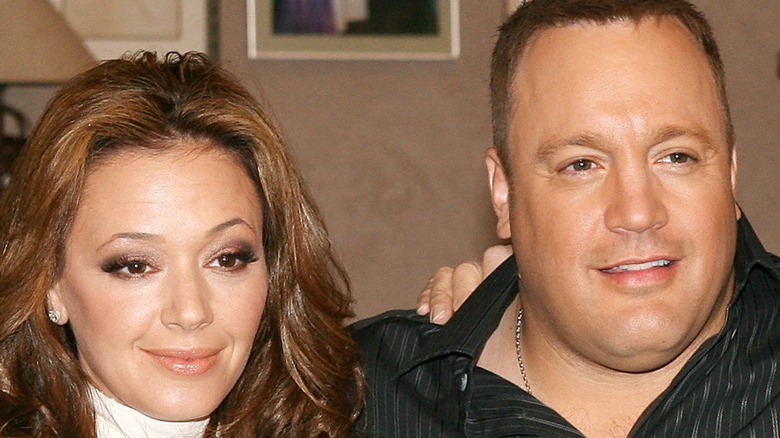 Leah Remini and Kevin James attend the "King of Queens" party celebrating the show's 200th episode at Sony Studios on January 25, 2007 in Culver City, California