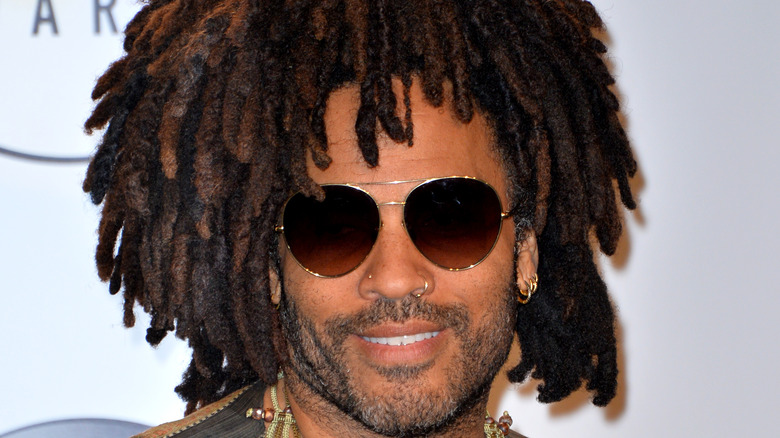 Lenny Kravitz smiling in sunglasses