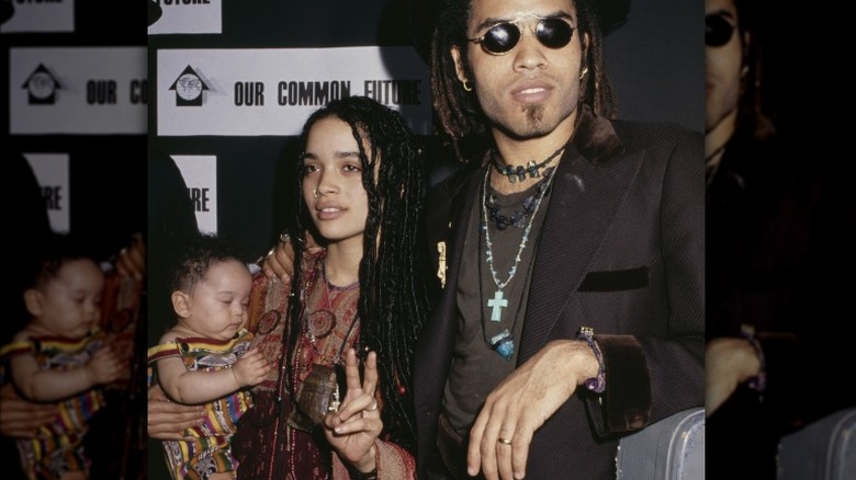 Lenny Kravitz Lisa Bonet with baby 1988