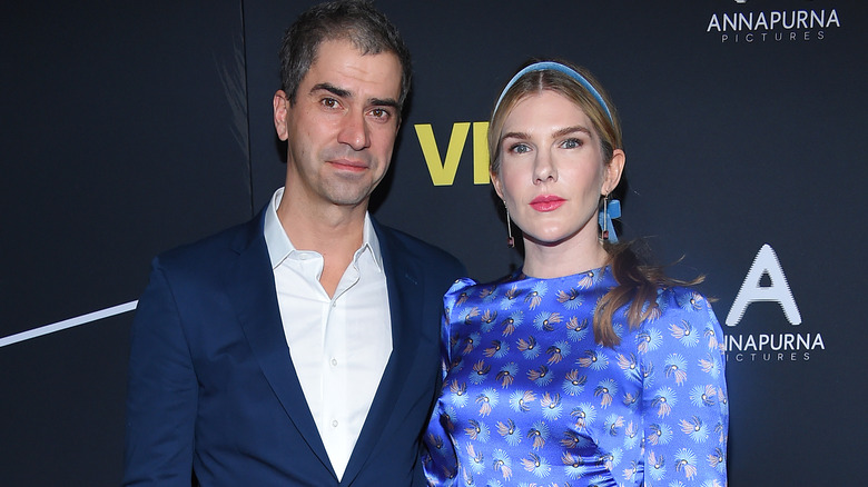 Lily Rabe and Hamish Linklater posing