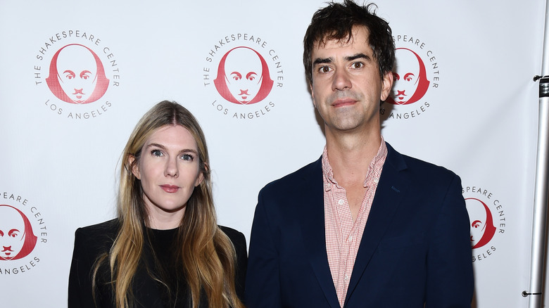 Lily Rabe and Hamish Linklater posing