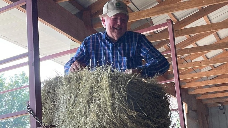 Lou Dobbs moving hay