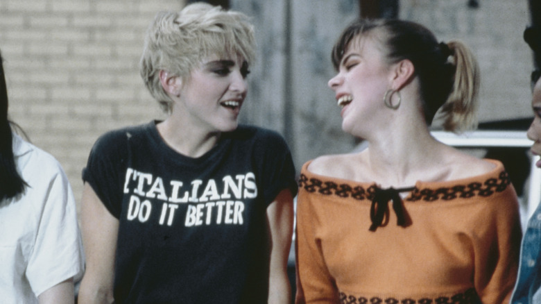 Madonna and Debi on Papa Don't Preach set