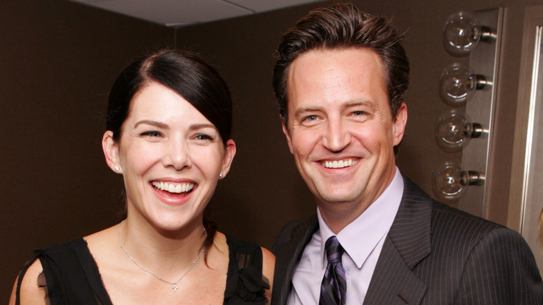 Lauren Graham and Matthew Perry laughing