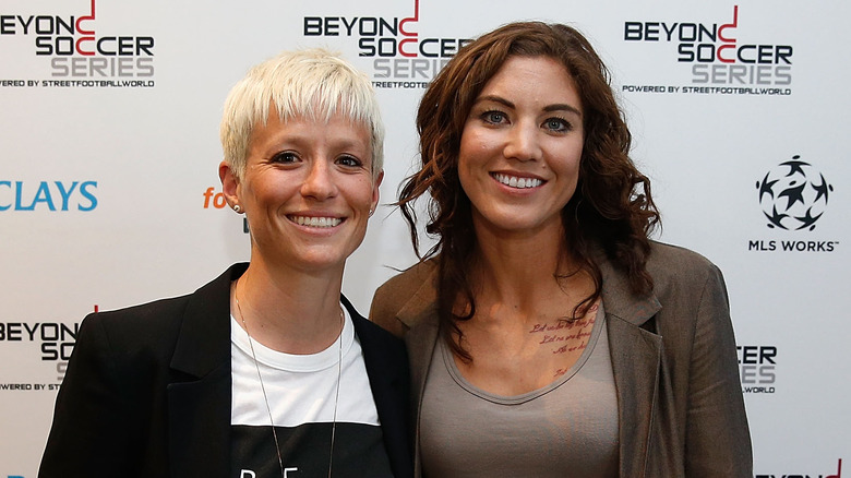 Megan Rapinoe and Hope Solo at an event