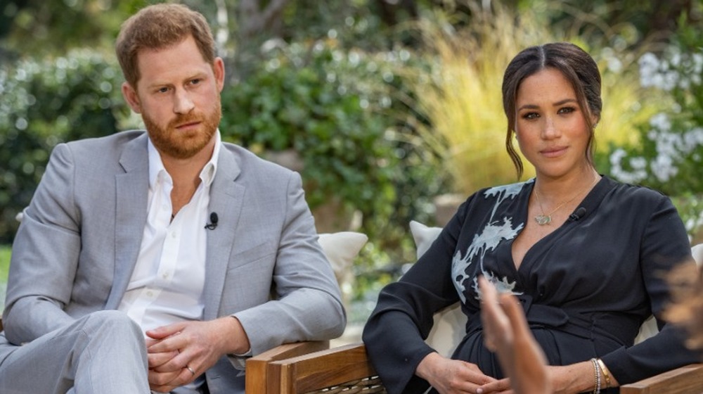 Oprah Winfrey interviews Prince Harry and Meghan Markle on March 7, 2021.