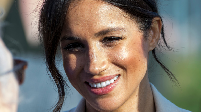 Meghan Markle with her hair up