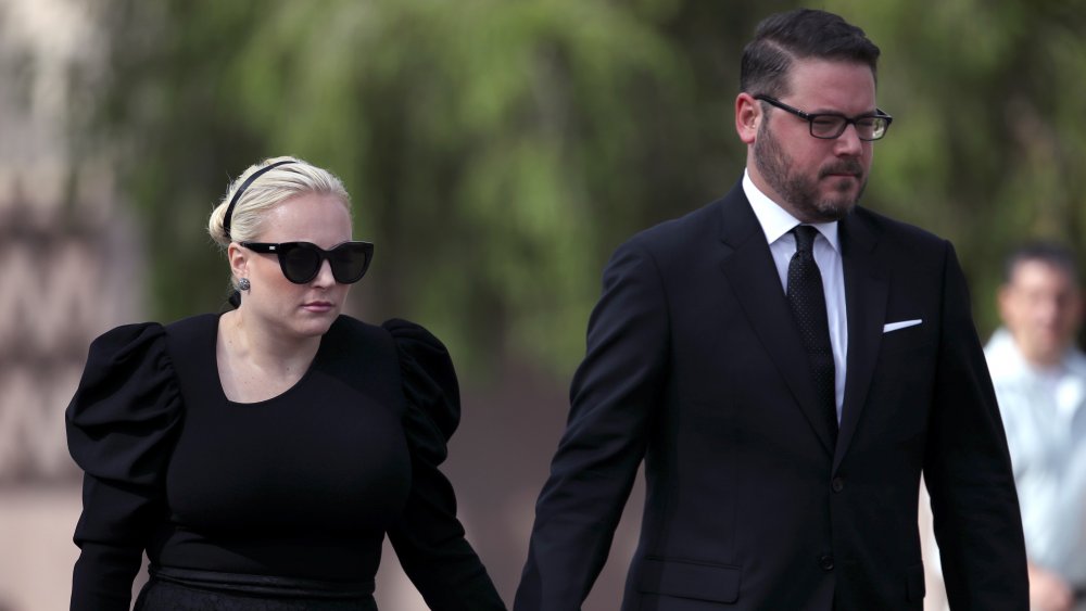 Meghan McCain and Ben Domenech at a memorial service for her father, the late Senator John McCain