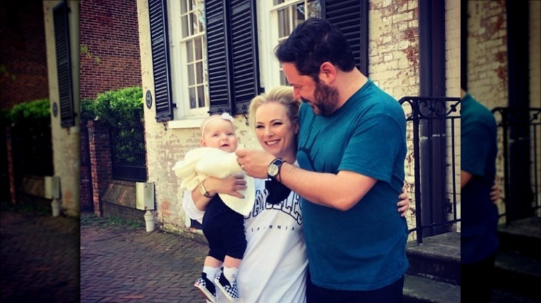 Liberty, Meghan McCain and Ben Domenech posing for photo