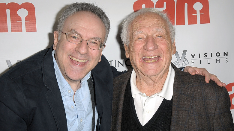 Nicholas and Mel Brooks laughing