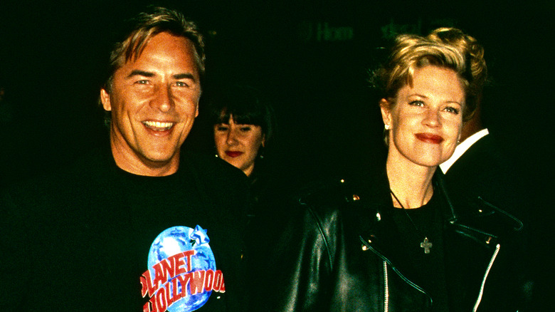 Melanie Griffith walking with Don Johnson