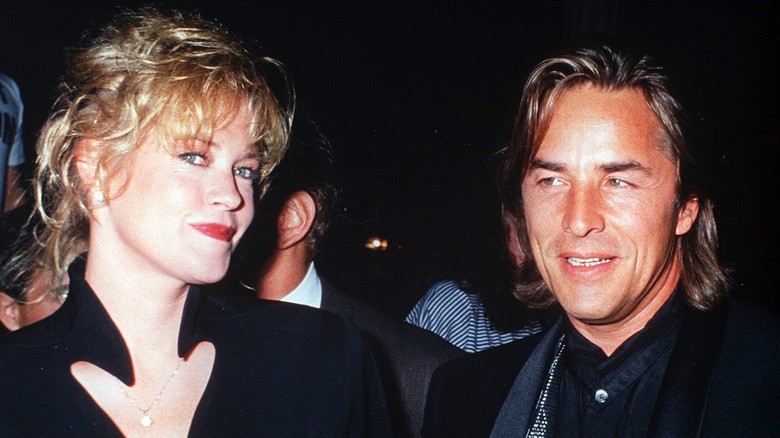 Melanie Griffith with Don Johnson, both smiling