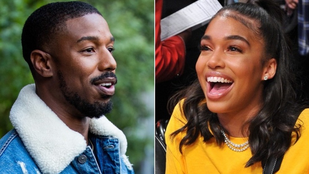 Michael B. Jordan smiling (left), Lori Harvey laughing (right)