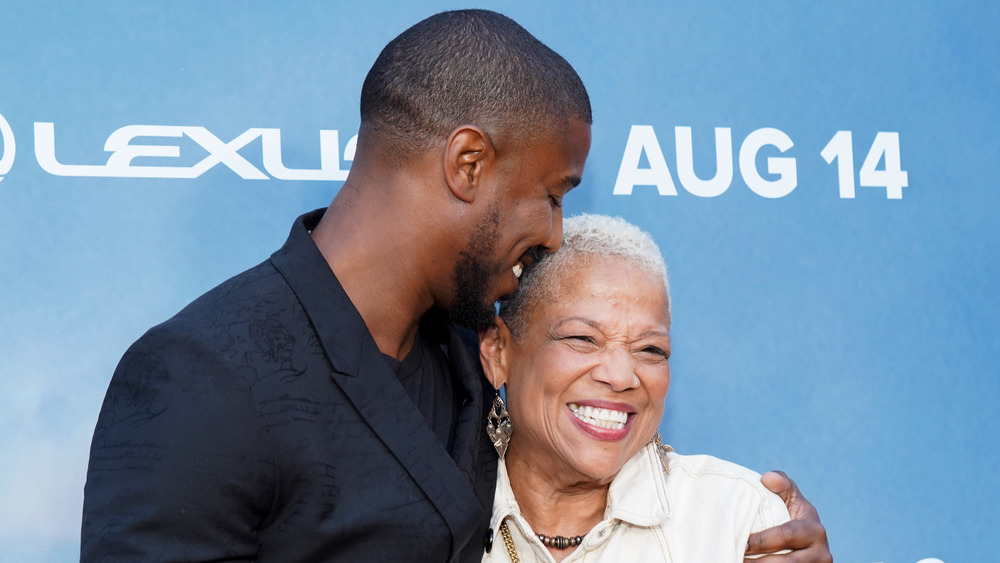 Michael B. Jordan hugs his mom