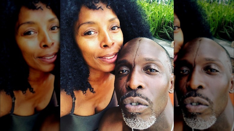 Tasha Smith and Michael K Williams taking a selfie