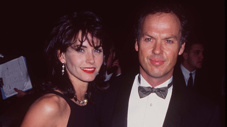 Courteney Cox and Michael Keaton smiling