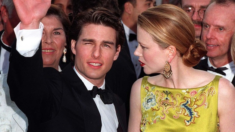 Tom Cruise and Nicole Kidman talking  