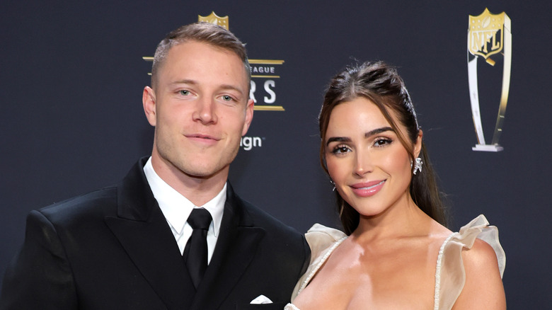 Christian McCaffrey and Olivia Culpo red carpet